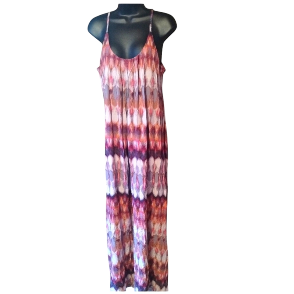 Nicole Miller great condition pink purple geometric maxi dress Viscose Blend